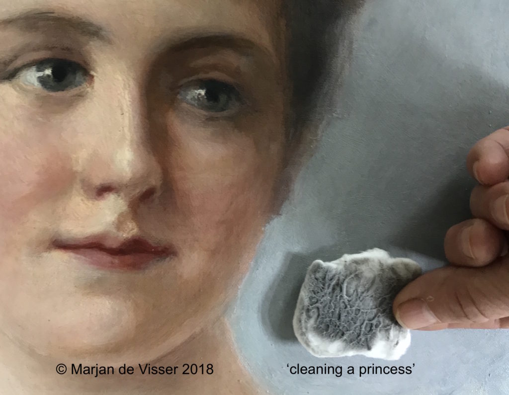 Cleaning Paintings in Restauratieatelier Marjan de Visser